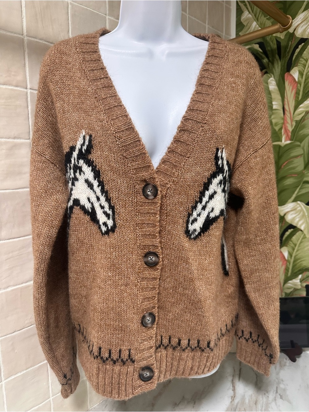 Old Navy horse cardigan sweater
